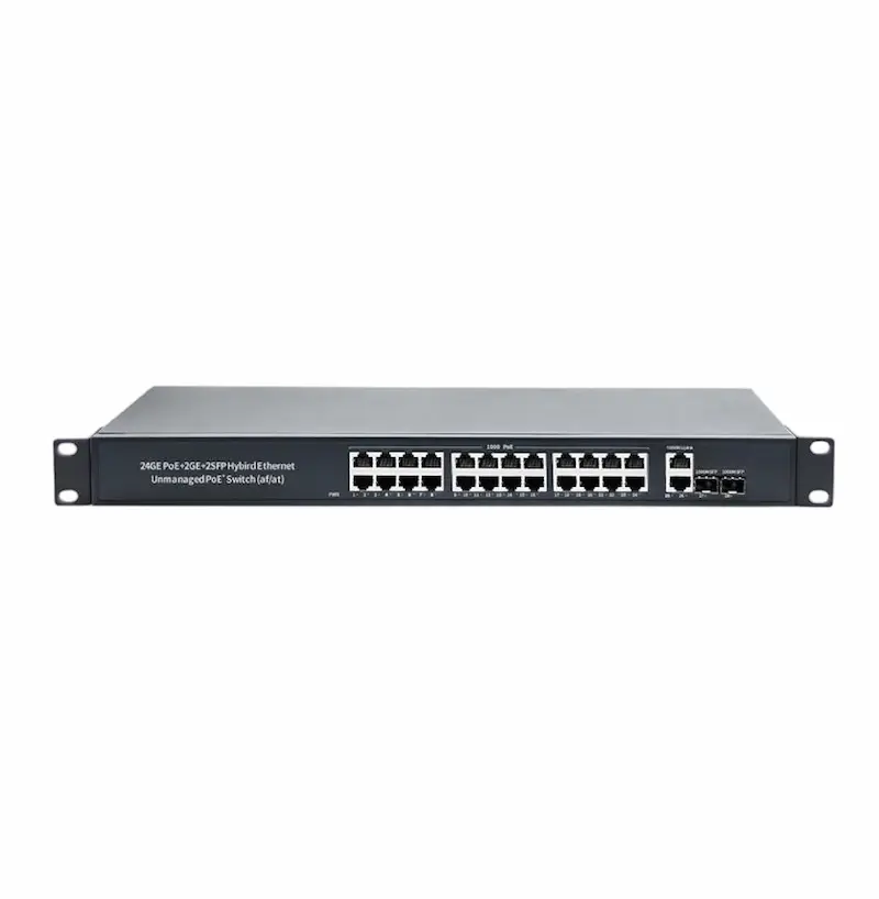 24-Port Gigabit Unmanaged PoE Switch with 2 Uplink Ports & 1 SFP Slot