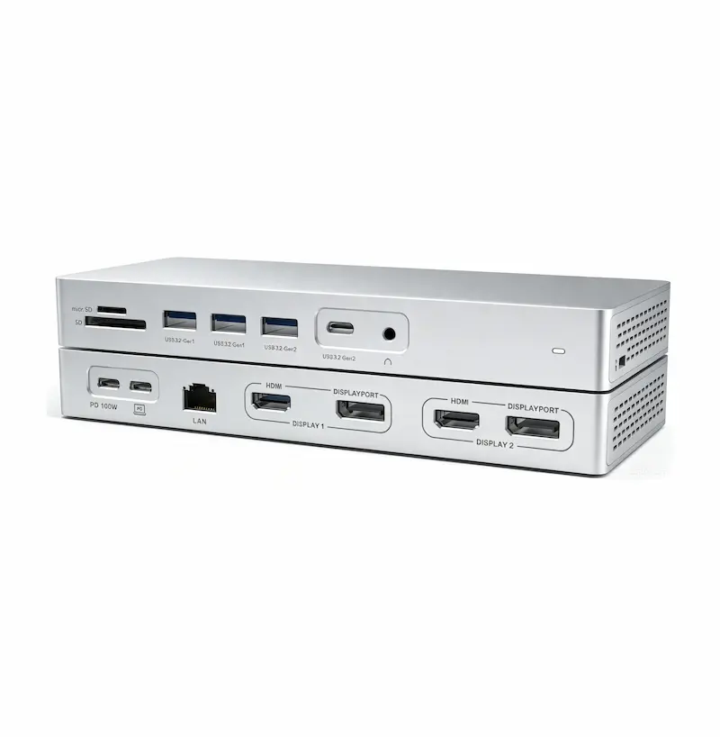 Universal 2x 4K@60Hz DisplayLink Docking Station with PD100W Power Delivery
