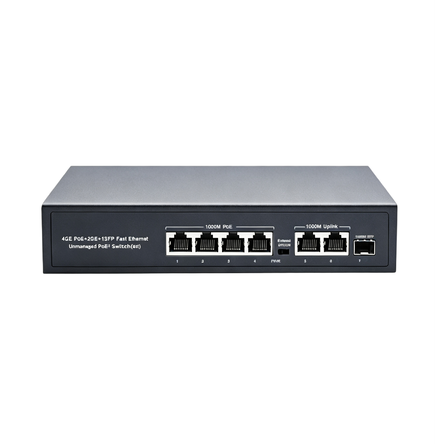 4-Port Gigabit Unmanaged PoE Switch with 2 Uplink Ports & 1 SFP Slot